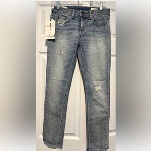 rag & bone DRE CAPRI 25 Distressed Denim Jeans Pants NWT $250 Msrp Light Wash